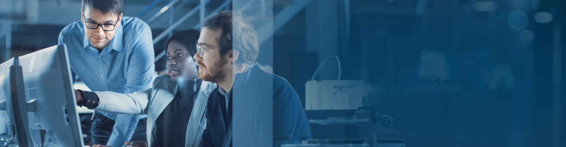 three users use computer